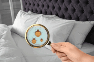 What Are the Early Signs of Bed Bugs? How to Detect Them Fast 3 Magnifying glass detecting bed bugs
