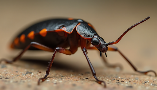 Kissing bug on the ground.
