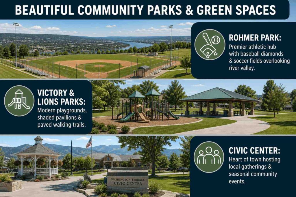 Beautiful community parks and green spaces