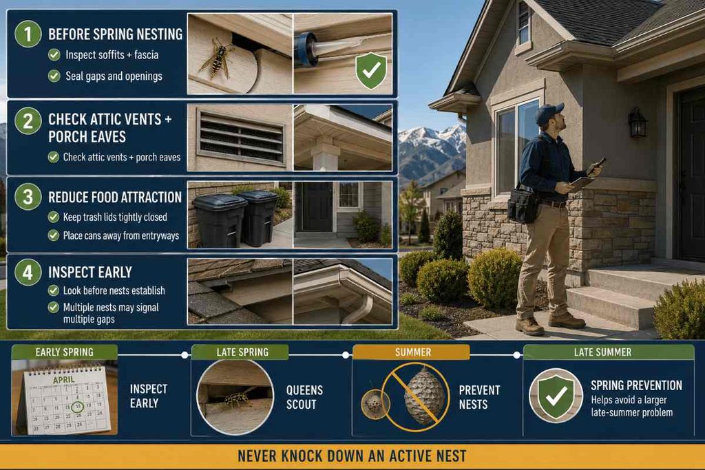 How can you prevent wasps from nesting on your home next year