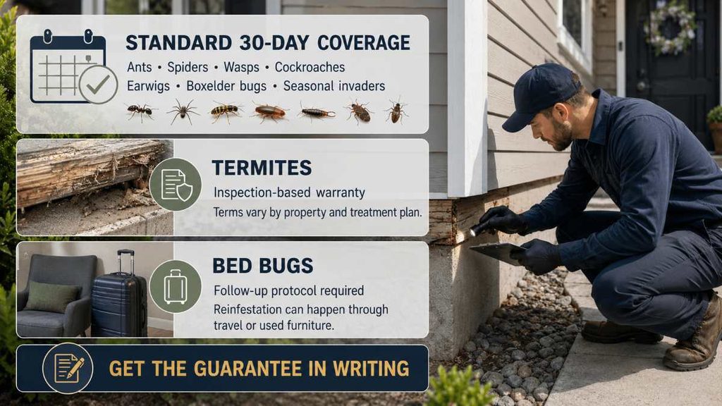 Which pests are covered by the guarantee