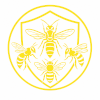 Bees in a white background