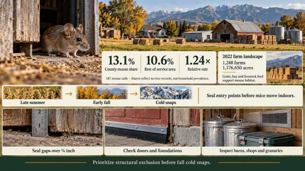 Brigham City Pest Control Services 1 Mice, and the farm ground behind them