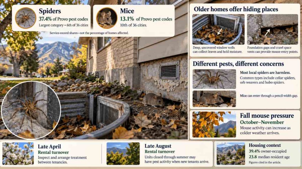 Pest Control In Provo, Utah 1 Spiders and mice what an old rental city calls about
